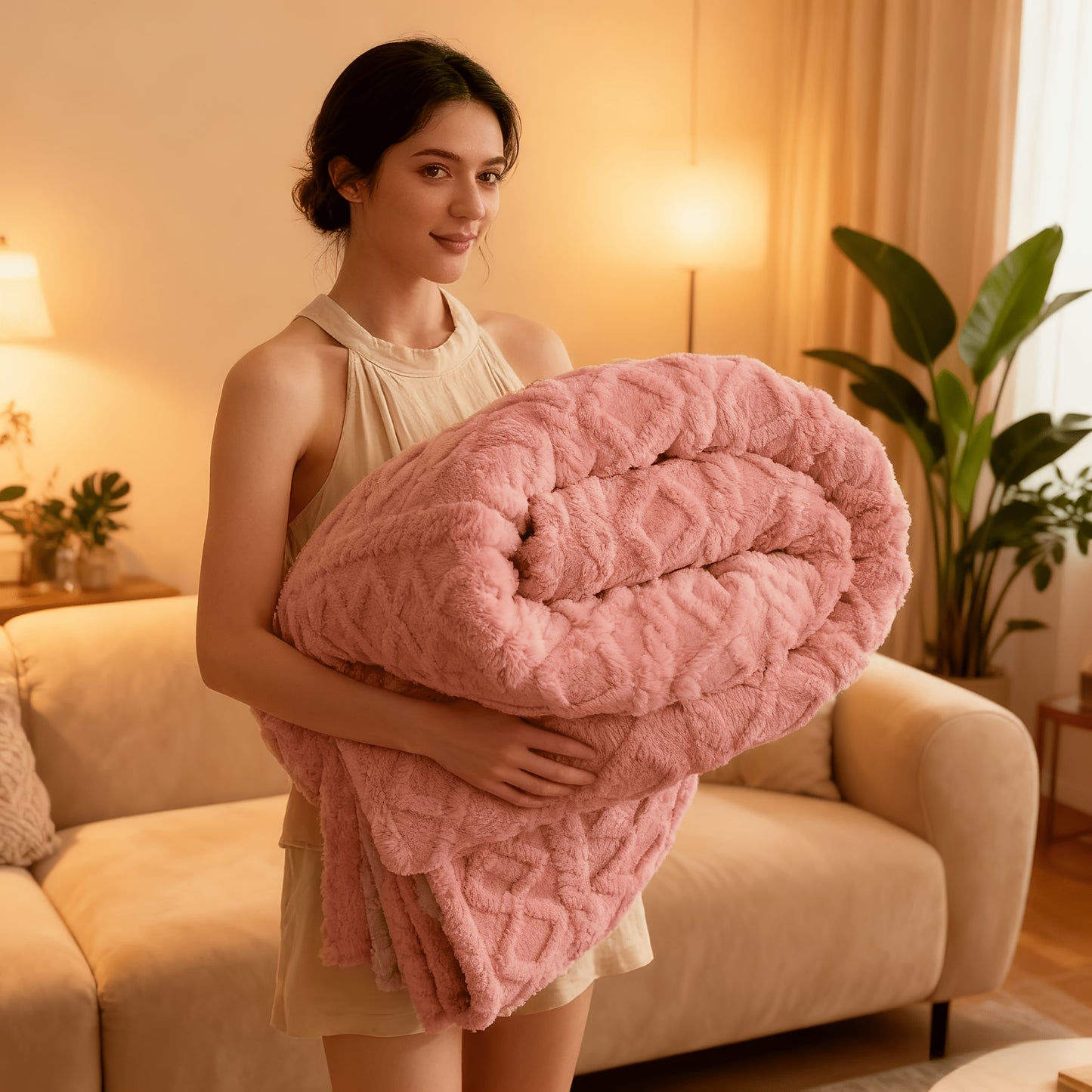 Extra Thick Plush Fleece Blanket | Soft All-Season Throw for Comfort