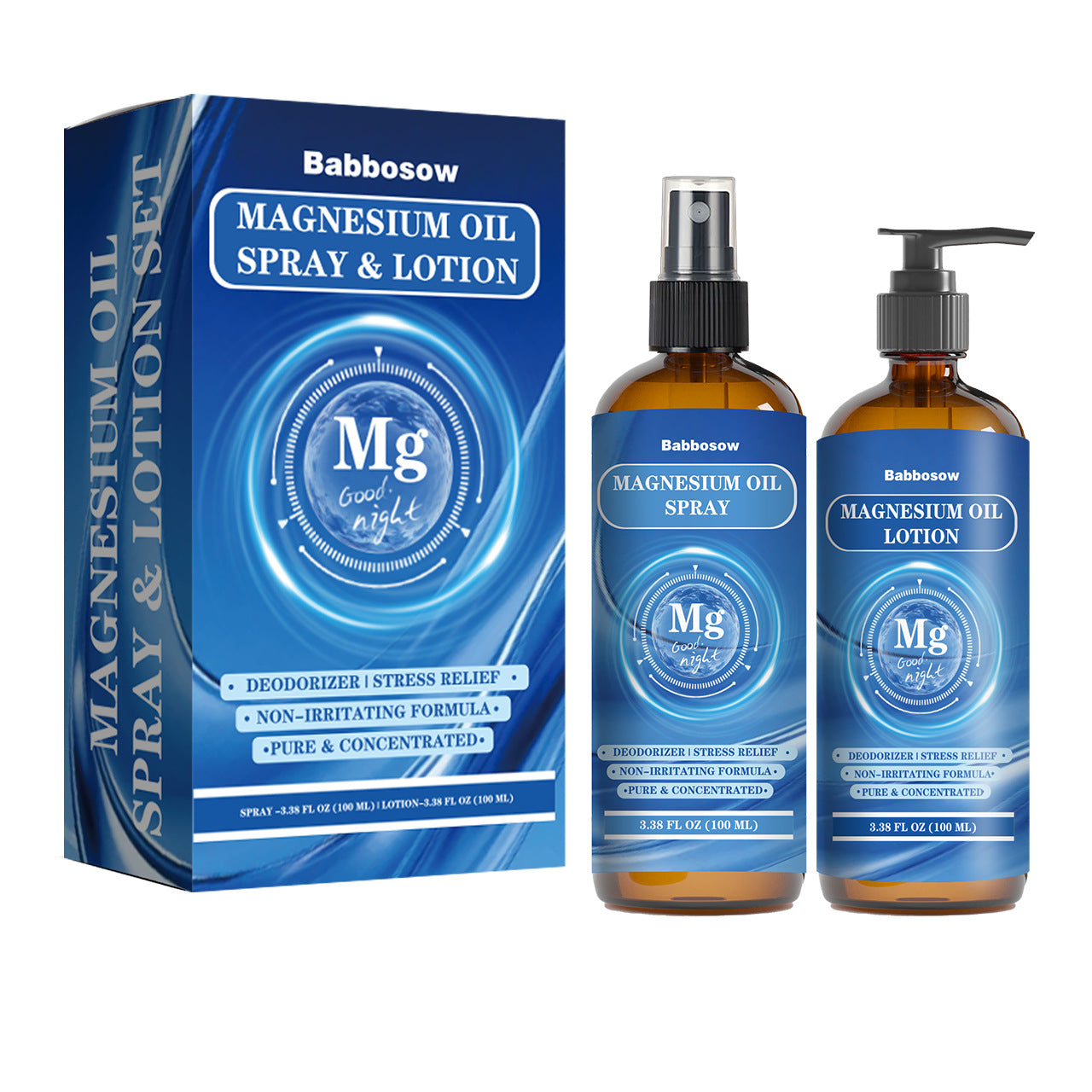 Magnesium Oil Body Care Spray & Lotion Kit for Muscle Relief