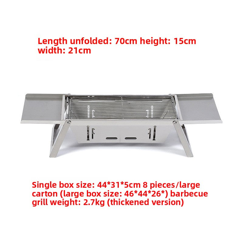 Stainless Steel Foldable Charcoal Barbecue Grill | Portable Grilling