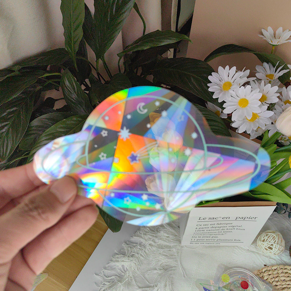 Cosmic Rainbow Prism Window Sticker | Stunning Light Reflection Decor