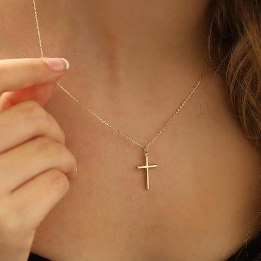 Gold Plated Cross Pendant Necklace | Elegant Faith Jewelry