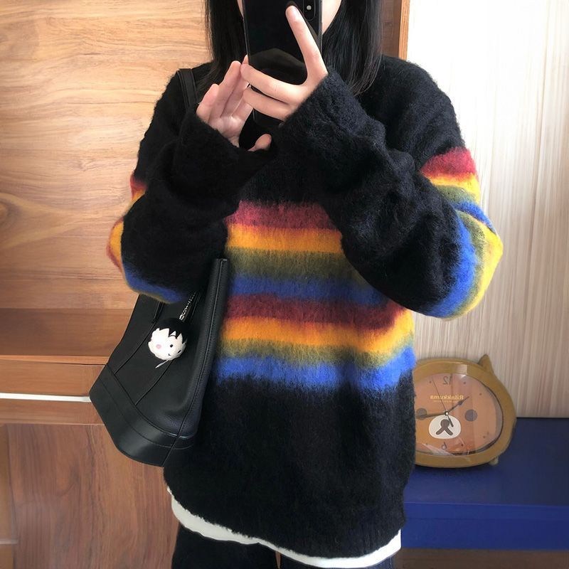 Vibrant Rainbow Sweater | Retro Fashion with Classic Comfort