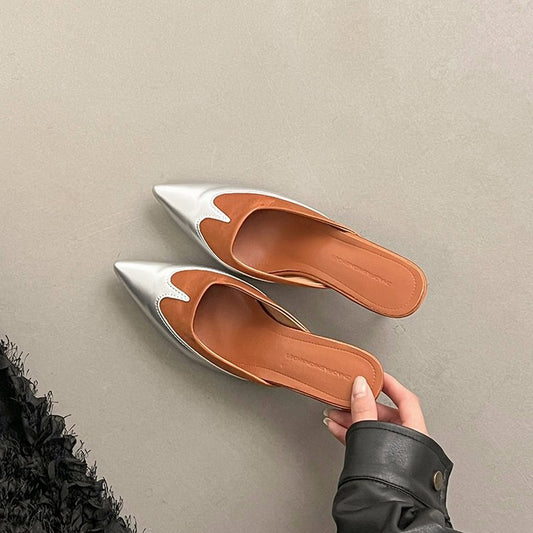 Vintage Stiletto Heel Slippers | Elegant Retro Comfort Footwear