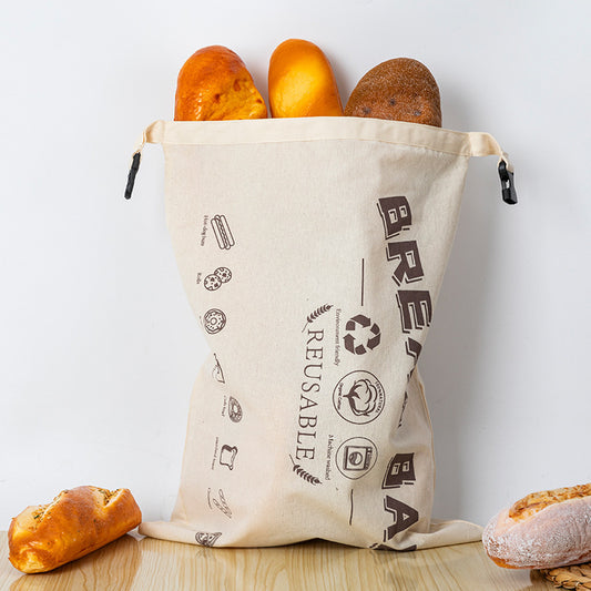 100% Cotton Bread Bag | Eco-Friendly & Reusable Food Storage