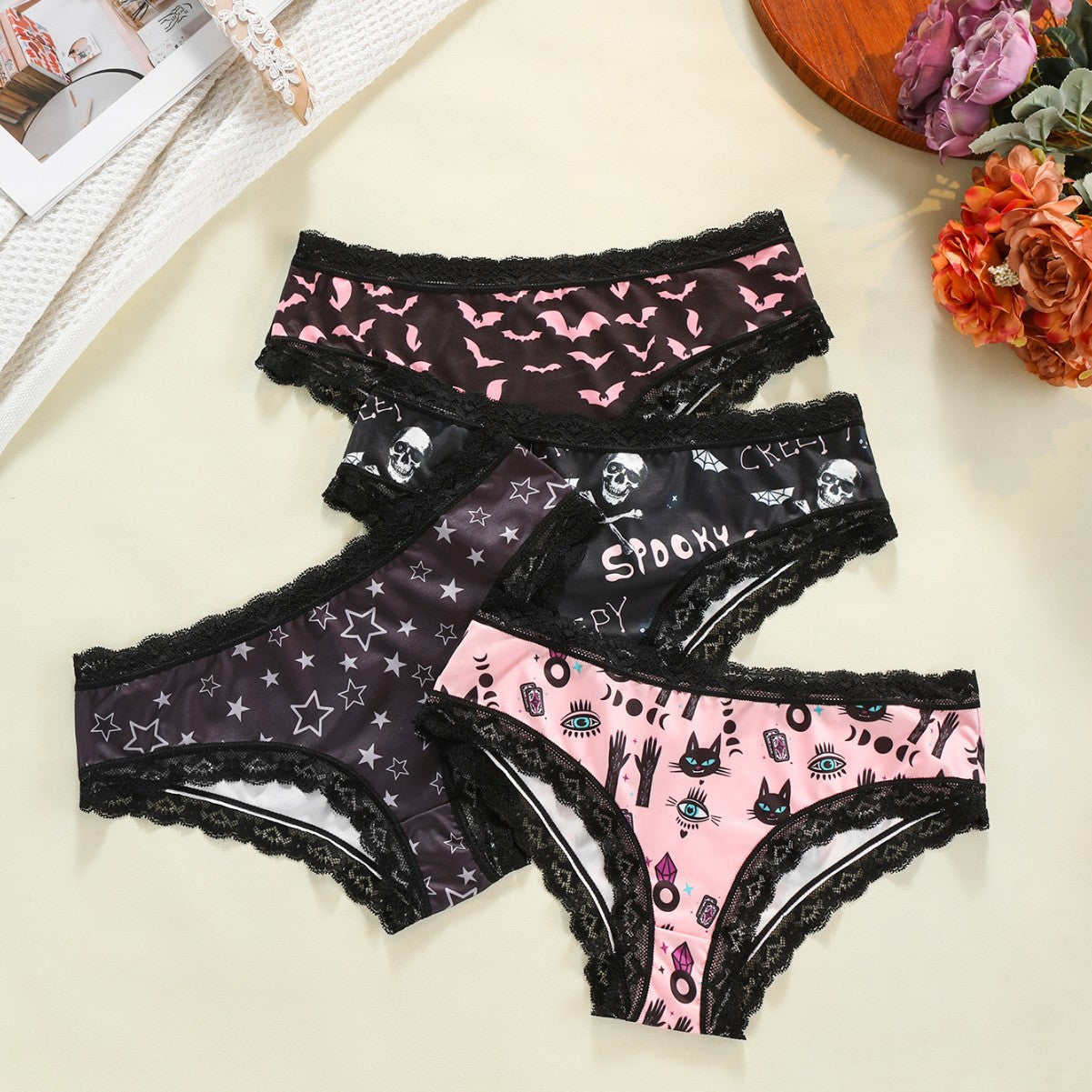 Gothic Style Lace Girl's Underwear | Unique Feminine Comfort