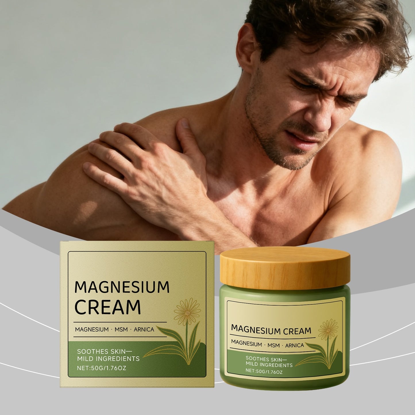 Plant Extract Soothing Massage Cream for Gentle Care of Wrist and Knee Skin