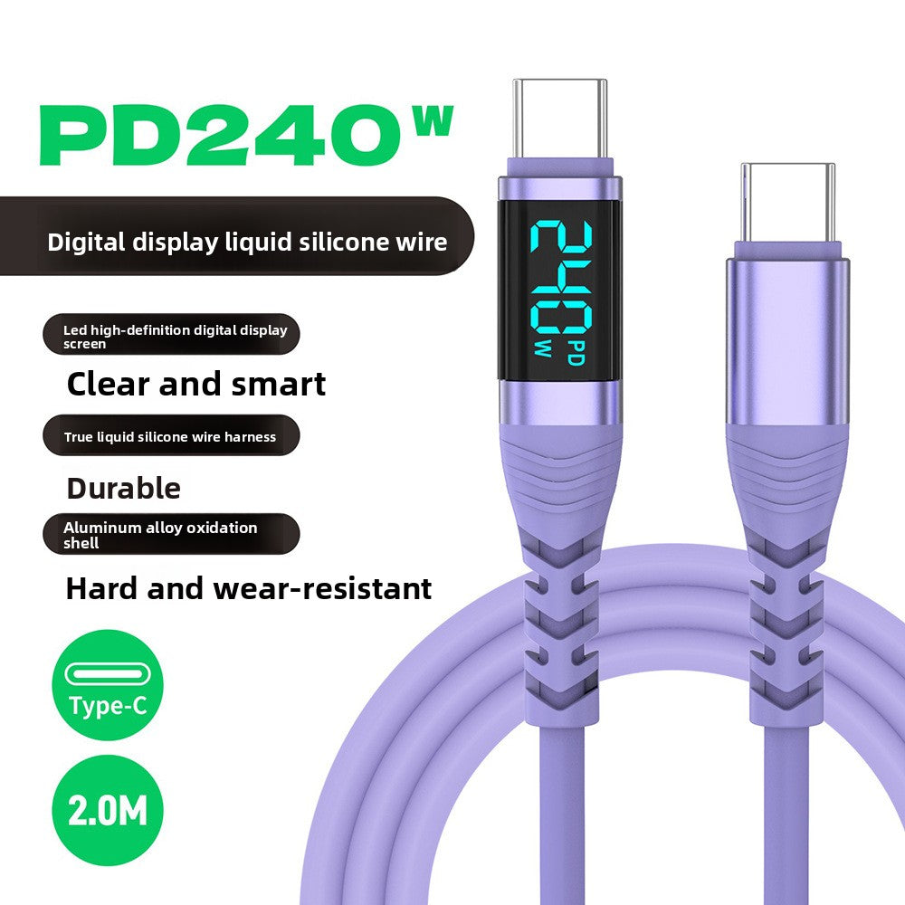 240W Digital Display Fast Charging Type-C Data Cable