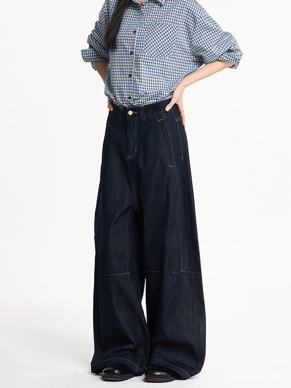 Retro Wide-Leg Denim Jeans | Unisex Vintage Style
