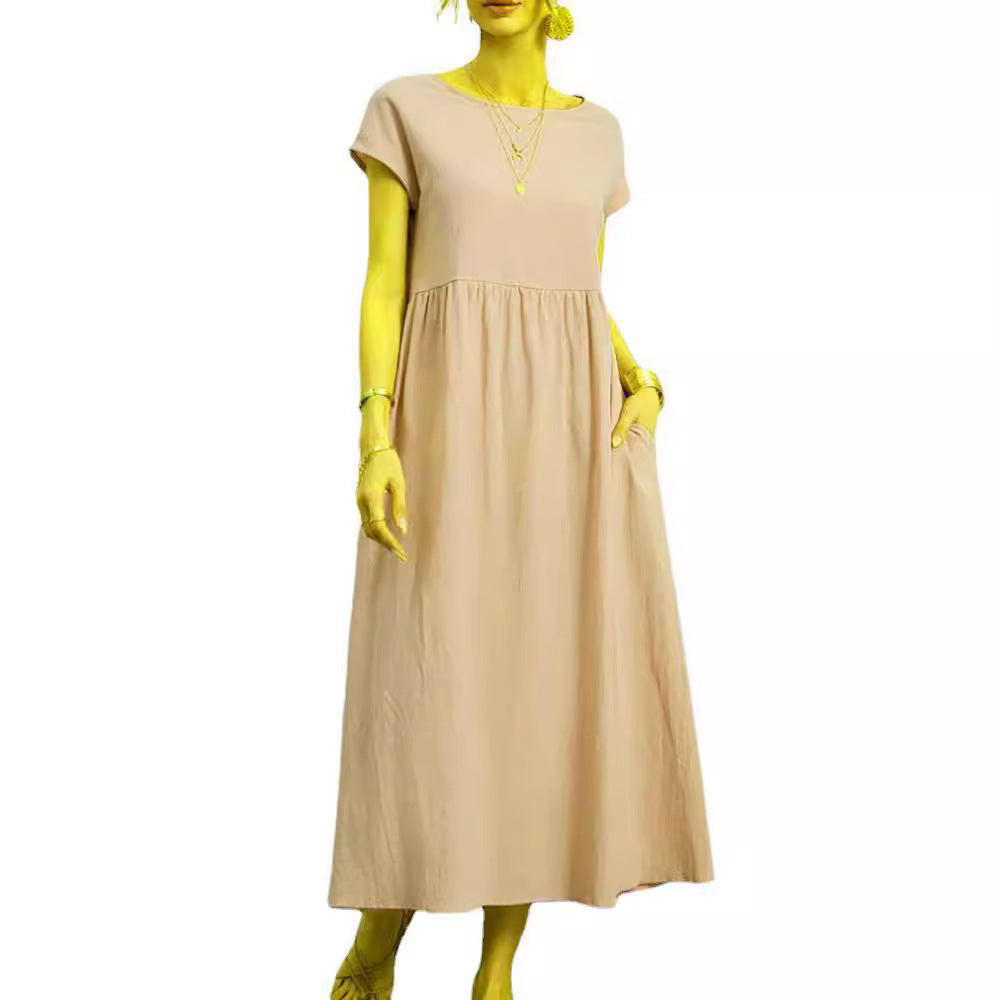 Sleeveless Cotton Linen Pocket Dress | Comfortable Versatile Style