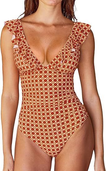 Stylish Women's One-Piece Swimsuit with Ruffles | Elegant & Comfortable