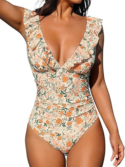 Stylish Women's One-Piece Swimsuit with Ruffles | Elegant & Comfortable