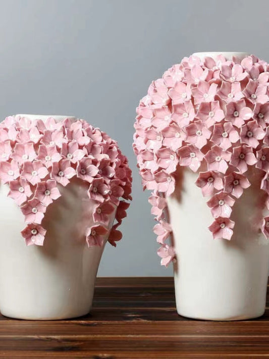 Elegant Embossed Flower Vase | Premium White Porcelain Décor