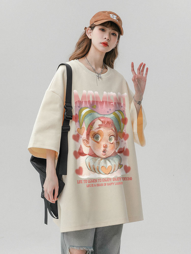 Retro Print Pure Cotton T-Shirt | Unisex Cool Casual Tee