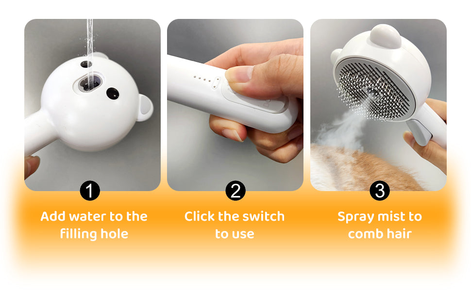 Pet Hair Comb With Spray Function | Grooming Tool for Cats
