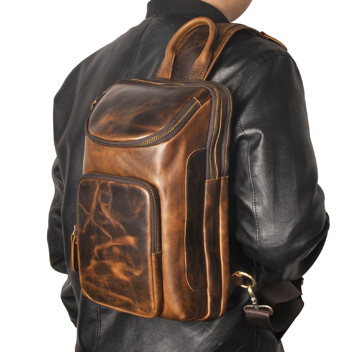 Retro Genuine Leather Chest Crossbody Bag | Stylish & Durable