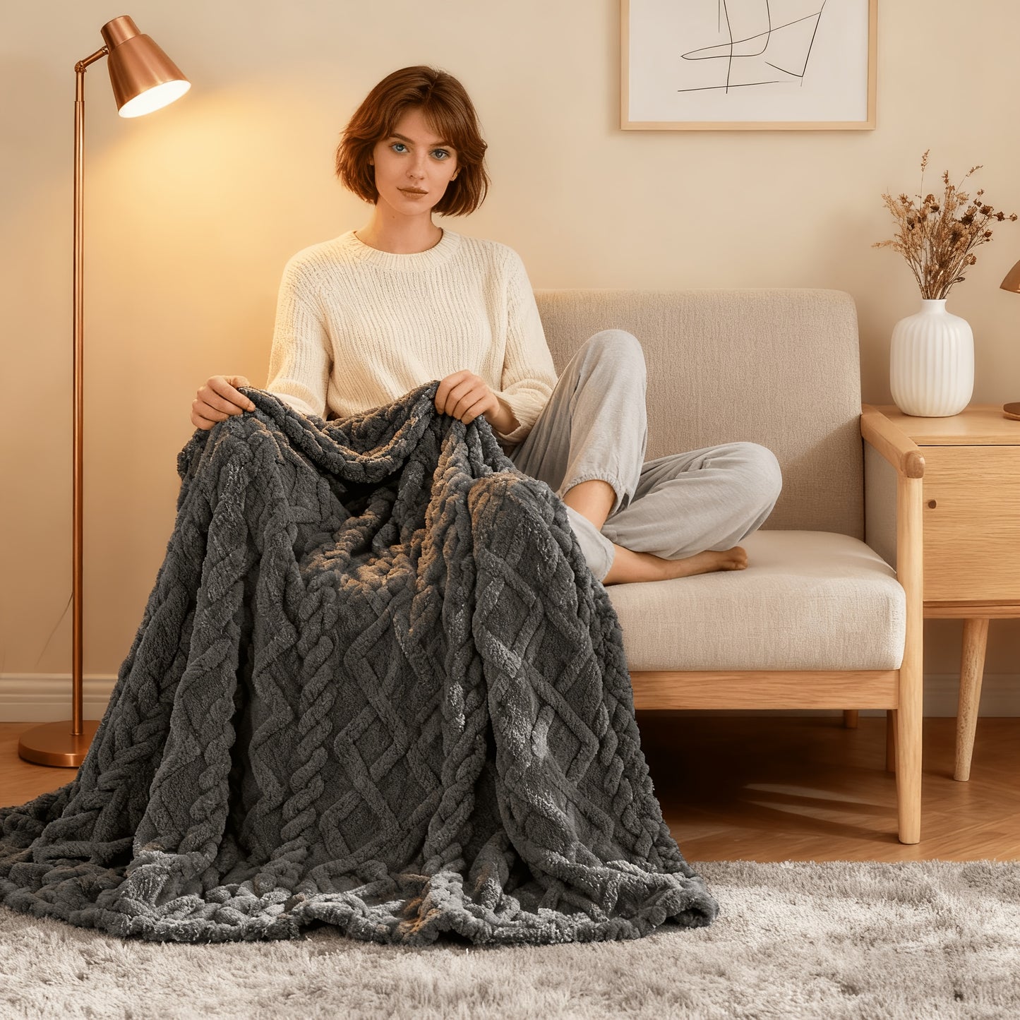 Extra Thick Plush Fleece Blanket | Soft All-Season Throw for Comfort