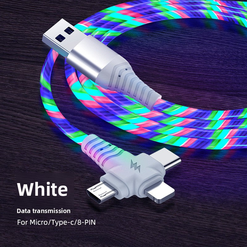 Rotating Multi-Head USB Fast Charging Cable with LED Light