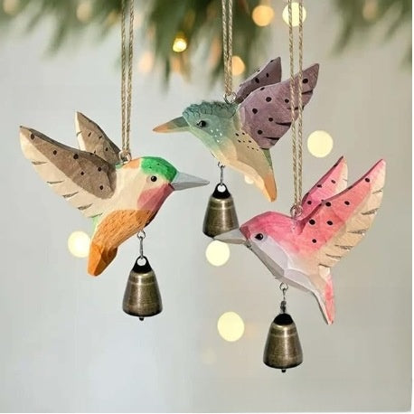 Handmade Wooden Hummingbird Hanging Ornament | Unique Home Decor