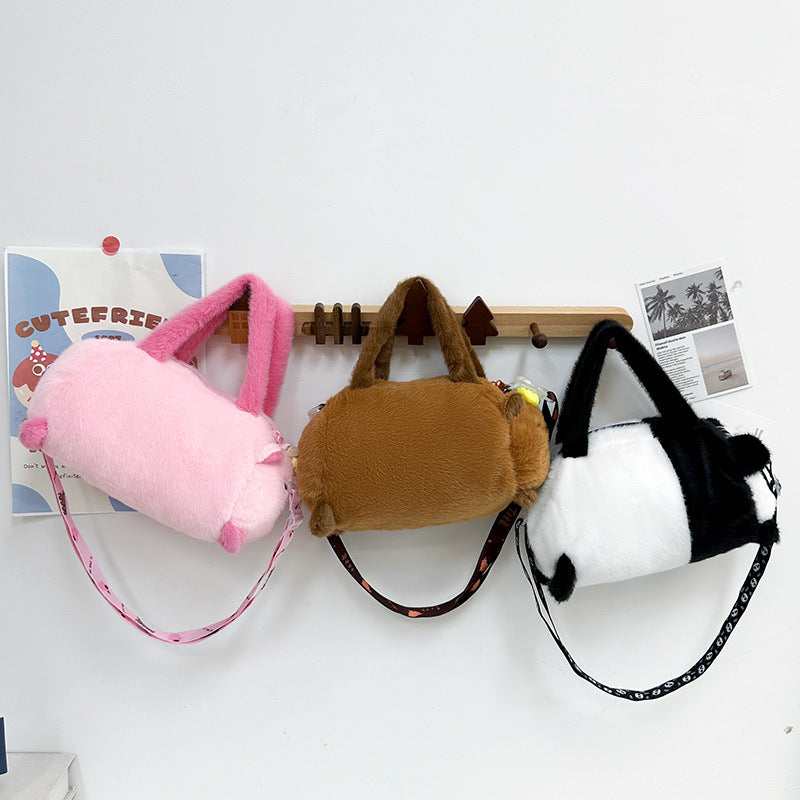 Adorable Cartoon Panda Plush Toy Crossbody Bag for Teens