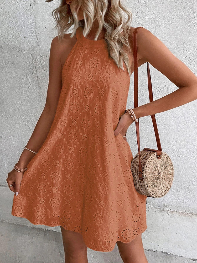 Women's Lace Halter Sundress | Elegant Summer Dress
