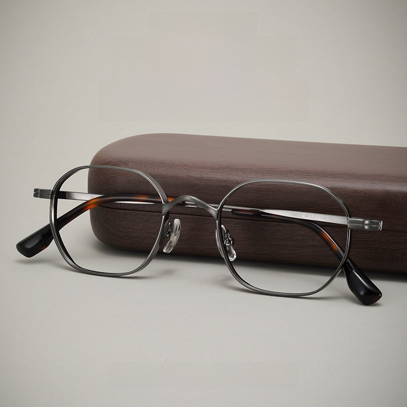 Titanium Glasses Frame | Lightweight Retro Style with Anti-Radiation Lenses