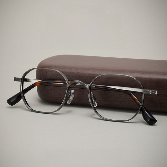 Titanium Glasses Frame | Lightweight Retro Style with Anti-Radiation Lenses