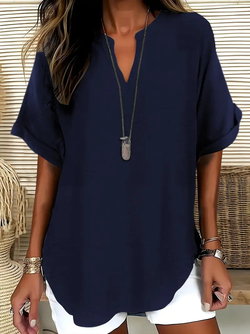 Loose Solid Color Women's Casual Shirt | Chic Summer Relaxation