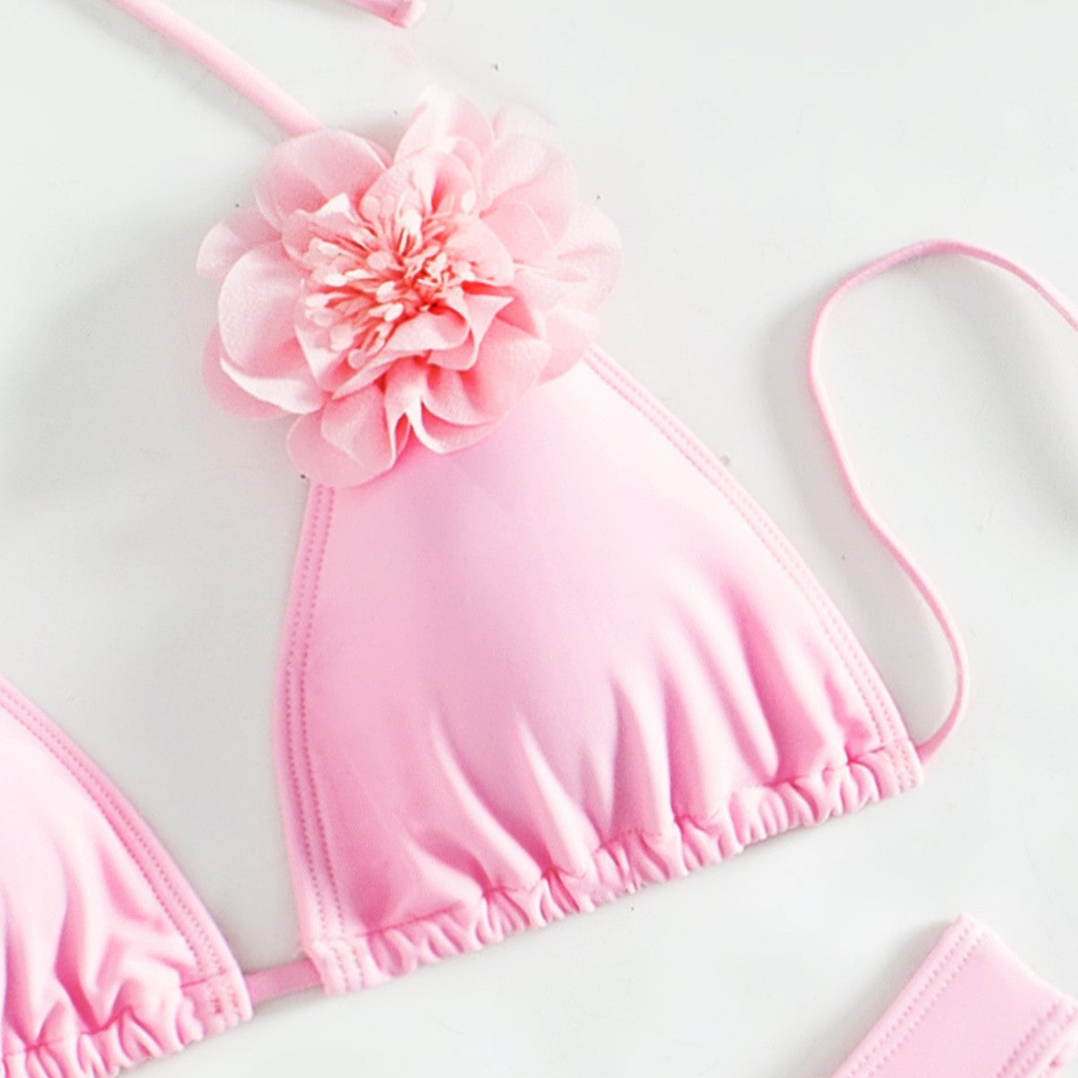 Solid Color Sexy Three-Dimensional Flower Bikini | Trendy Swimwear