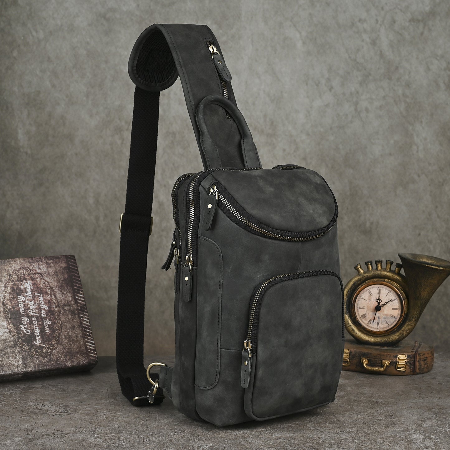 Retro Genuine Leather Chest Crossbody Bag | Stylish & Durable