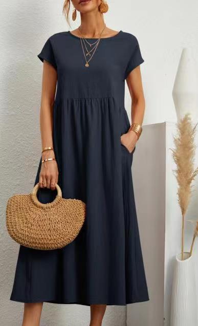 Sleeveless Cotton Linen Pocket Dress | Comfortable Versatile Style