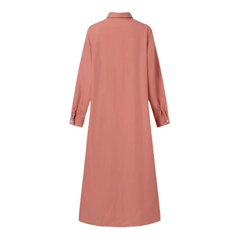 Elegant Button Front Lapel Long Sleeve Dress for Chic Looks