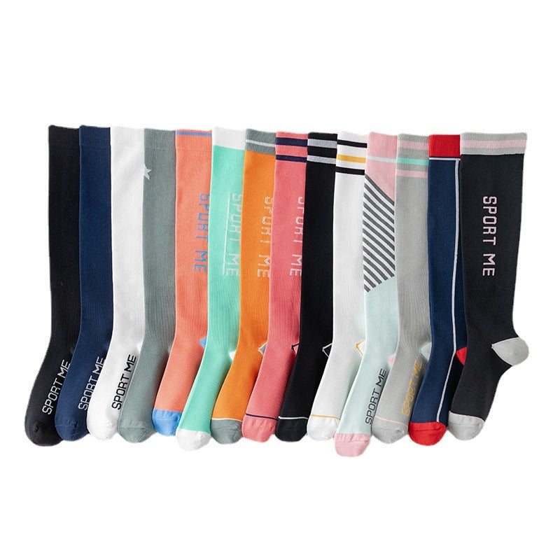 Women's Striped Compression Sports Socks | Comfort & Support