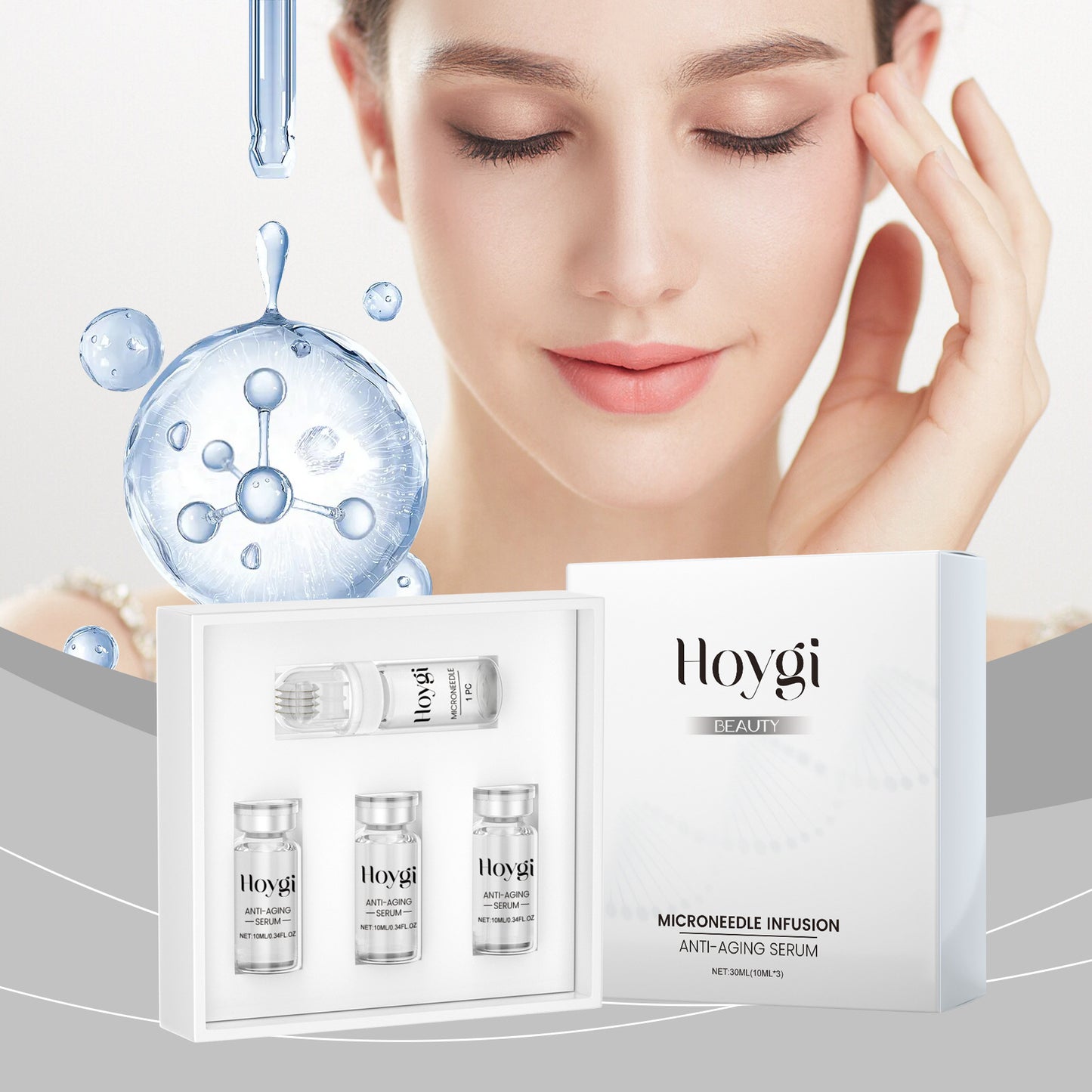 Skin Care Roller Set with Hyaluronic Acid Essence | Hydrate & Rejuvenate