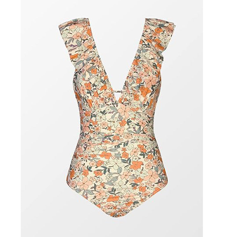 Stylish Women's One-Piece Swimsuit with Ruffles | Elegant & Comfortable