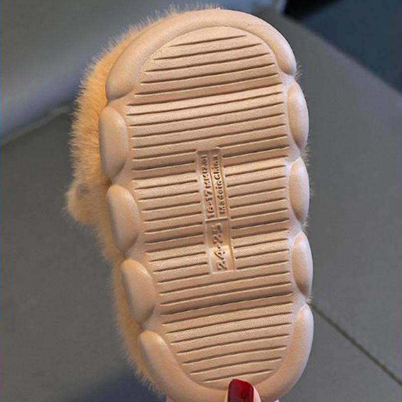 Kids Capybara Plush Slippers | Warm Fuzzy Indoor House Shoes