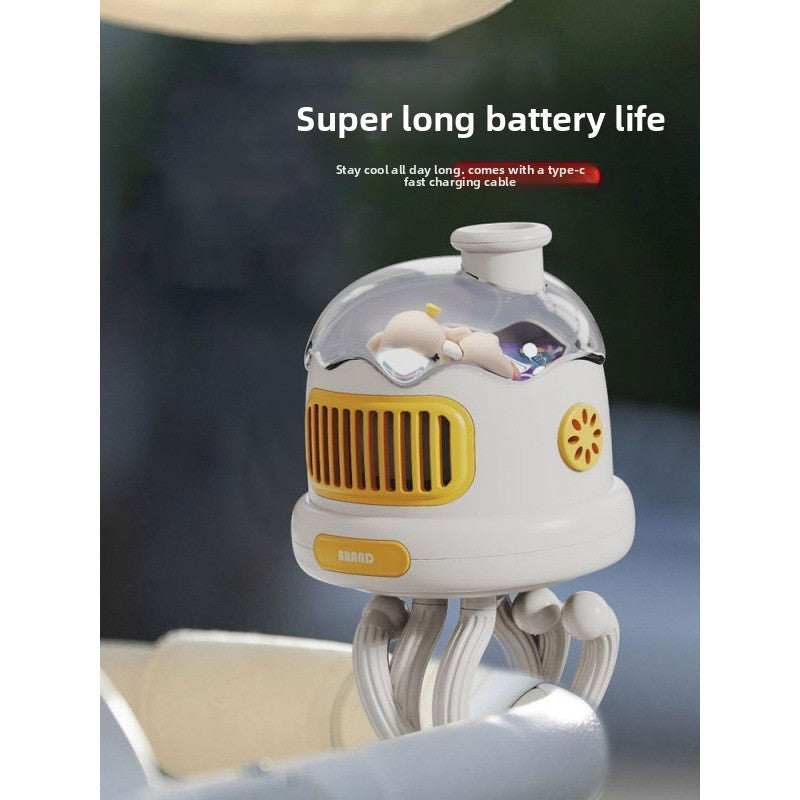 Bladeless Clip-On Stroller Fan with Mosquito Repellent | Safety and Comfort