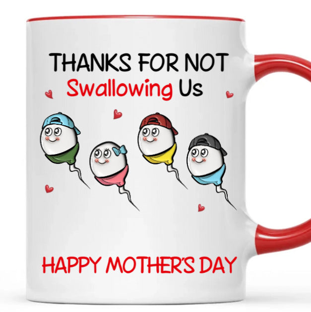 Family Cartoon Heart Design Ceramic Mug | Fun and Charming