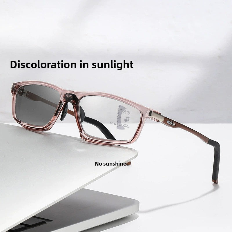 Multifocal Photochromic Reading Glasses with Spring Hinges
