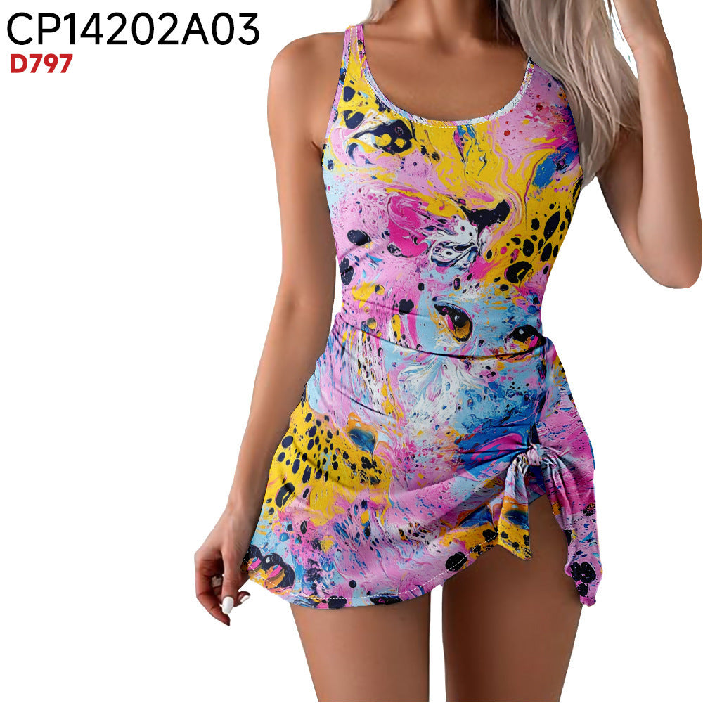Women's Camouflage Print One-Piece Swimsuit | Trendy Beachwear
