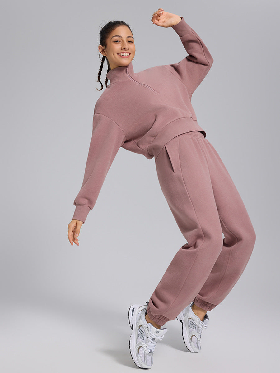 Women's Fleece-Lined Half-Zip Sweatshirt | Cozy & Versatile Style