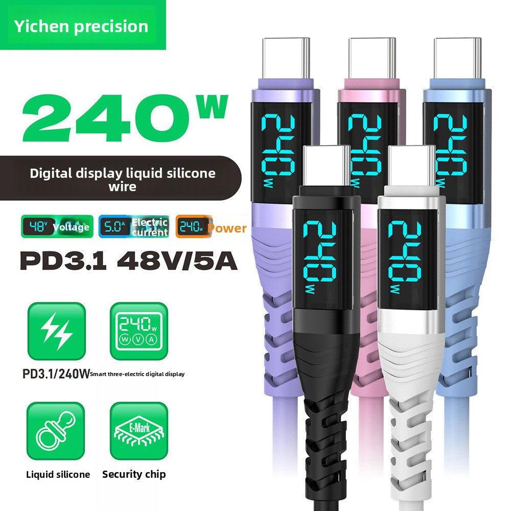 240W Digital Display Fast Charging Type-C Data Cable