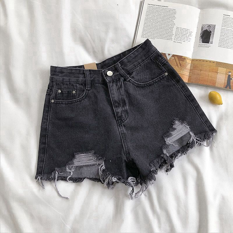 High Waisted Ripped Denim Shorts | Trendy Wide Leg Style