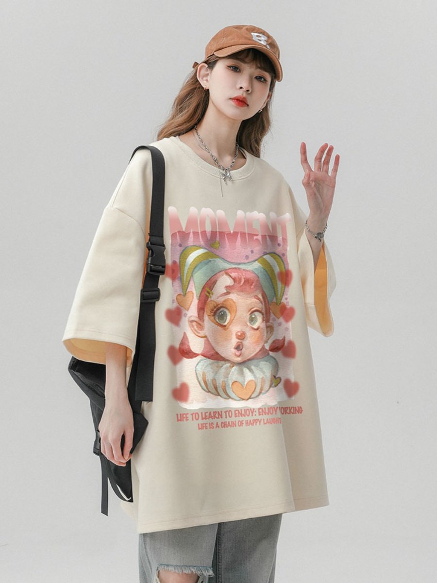 Retro Print Pure Cotton T-Shirt | Unisex Cool Casual Tee