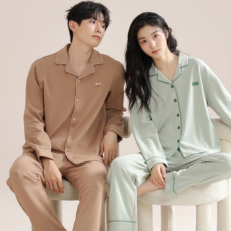 Cotton Couple Pajamas Set | Long Sleeve Cozy Home Wear