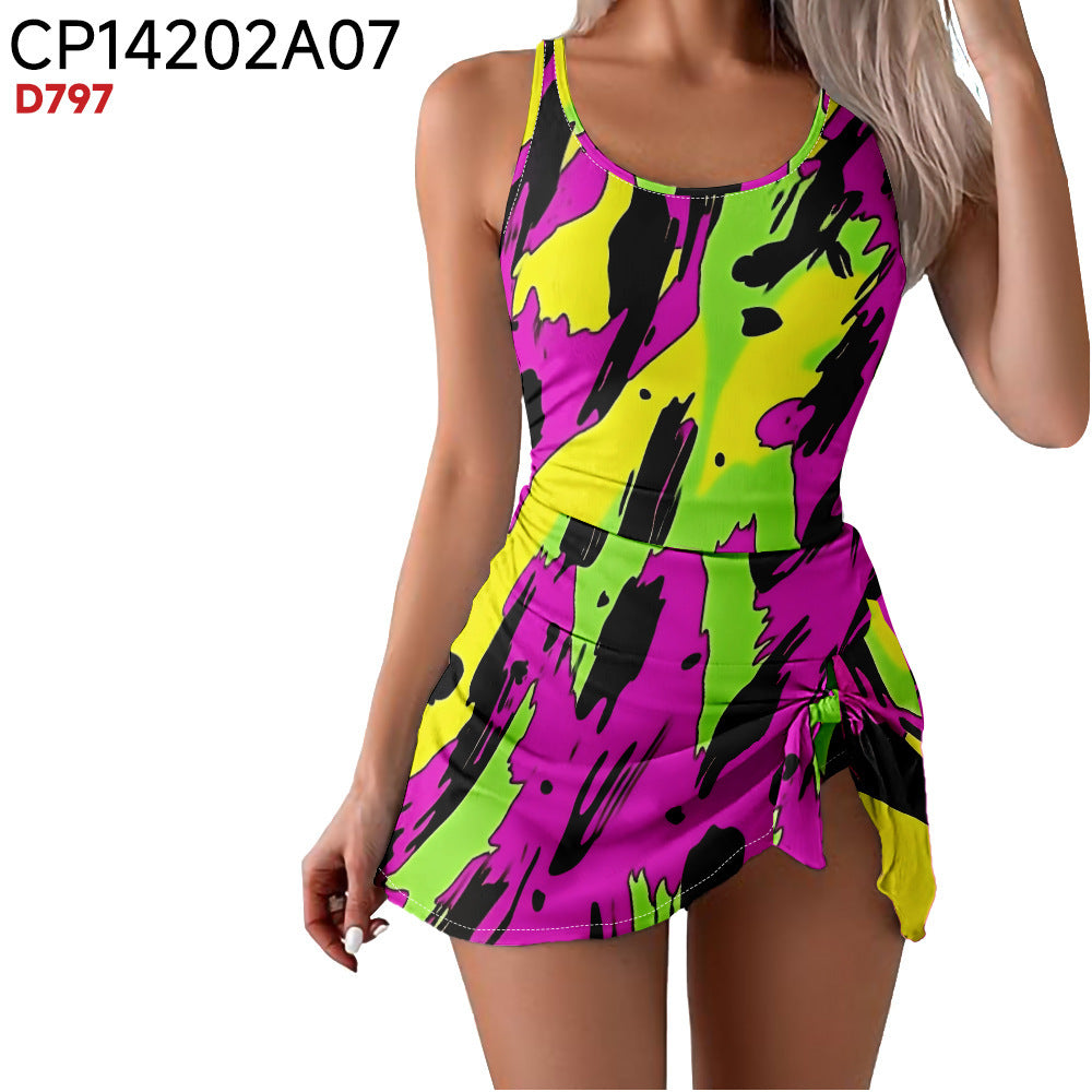 Women's Camouflage Print One-Piece Swimsuit | Trendy Beachwear