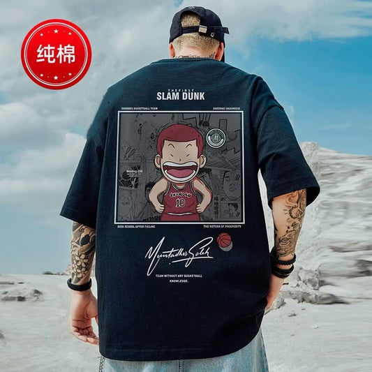 Comfortable Cotton T-Shirt | Trendy Cartoon & Basketball Designs