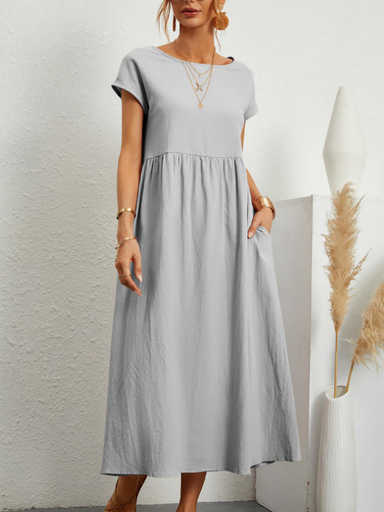 Sleeveless Cotton Linen Pocket Dress | Comfortable Versatile Style