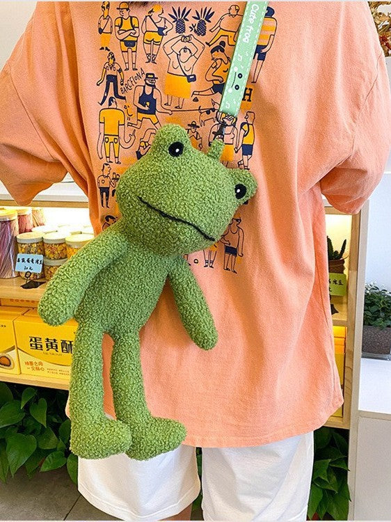 Cartoon Plush Frog Crossbody Bag | Cute & Trendy Accessory