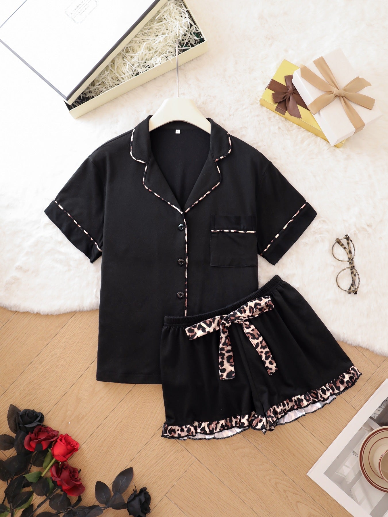 Women's Milk Silk Loungewear Set with Ruffle Shorts | Ultimate Comfort