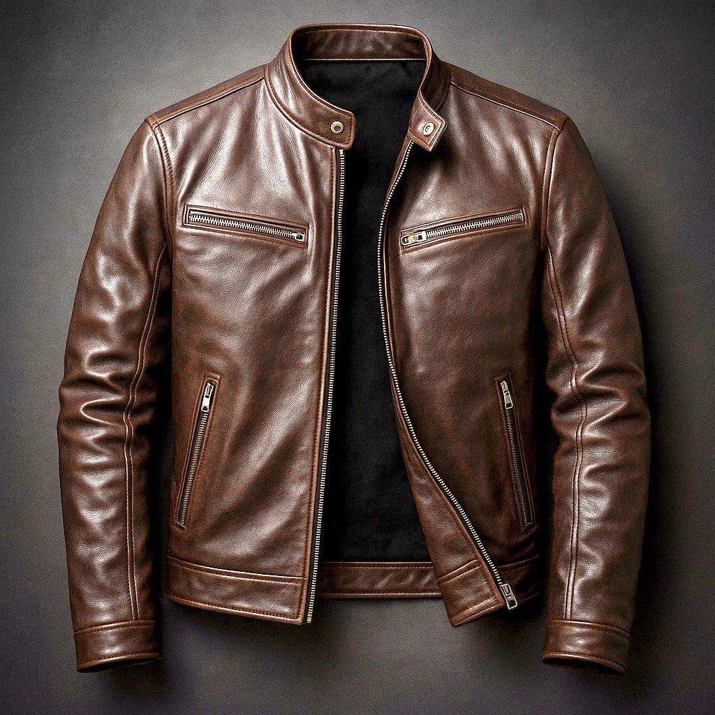Men's PU Leather Biker Jacket | Stylish Windproof Outerwear